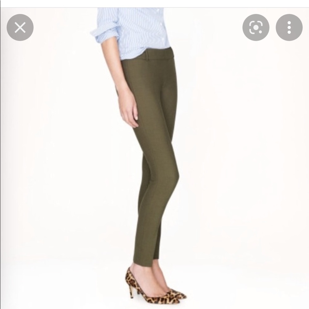 J. Crew Minnie Wool Blend Green Cropped Trouser